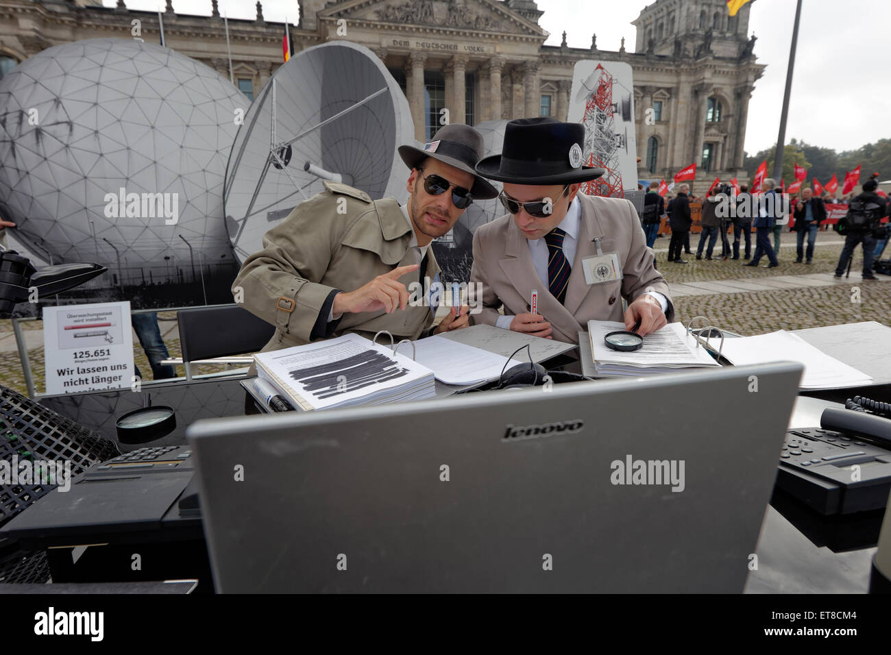 Berlin, Deutschland, Protest gegen die NSA / BND-Spionage Stockfoto