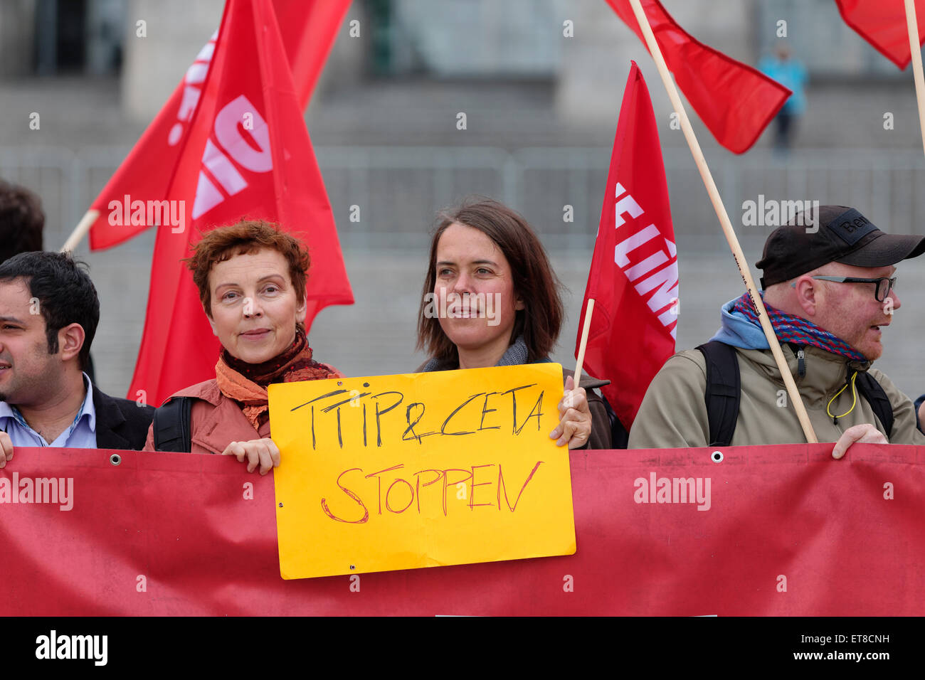 Berlin, Deutschland, TTIP - Protest vor dem Reichstag zu stoppen Stockfoto