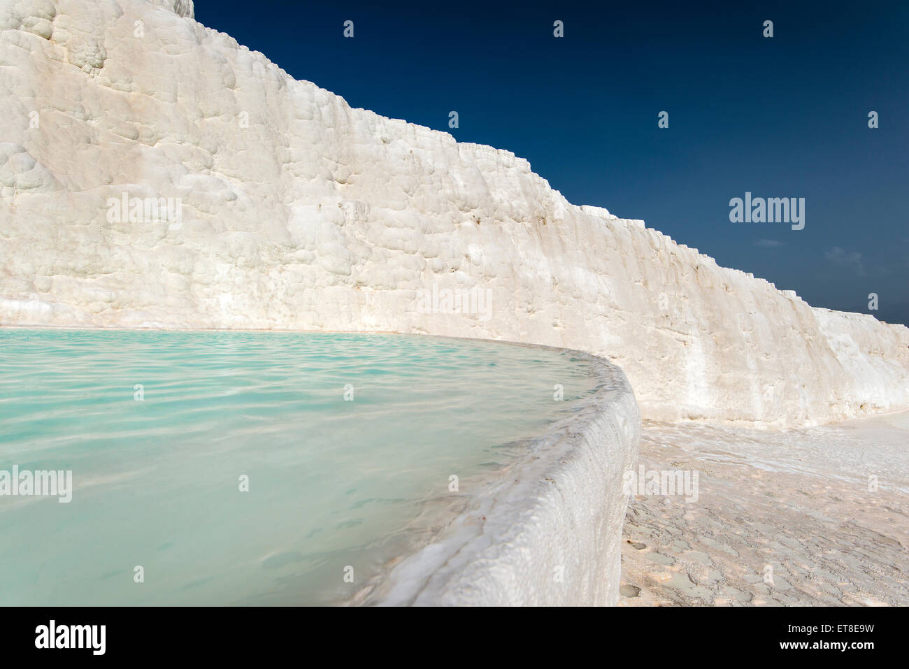 Travertin-Terrasse-Formationen, Pamukkale, Türkei Stockfoto