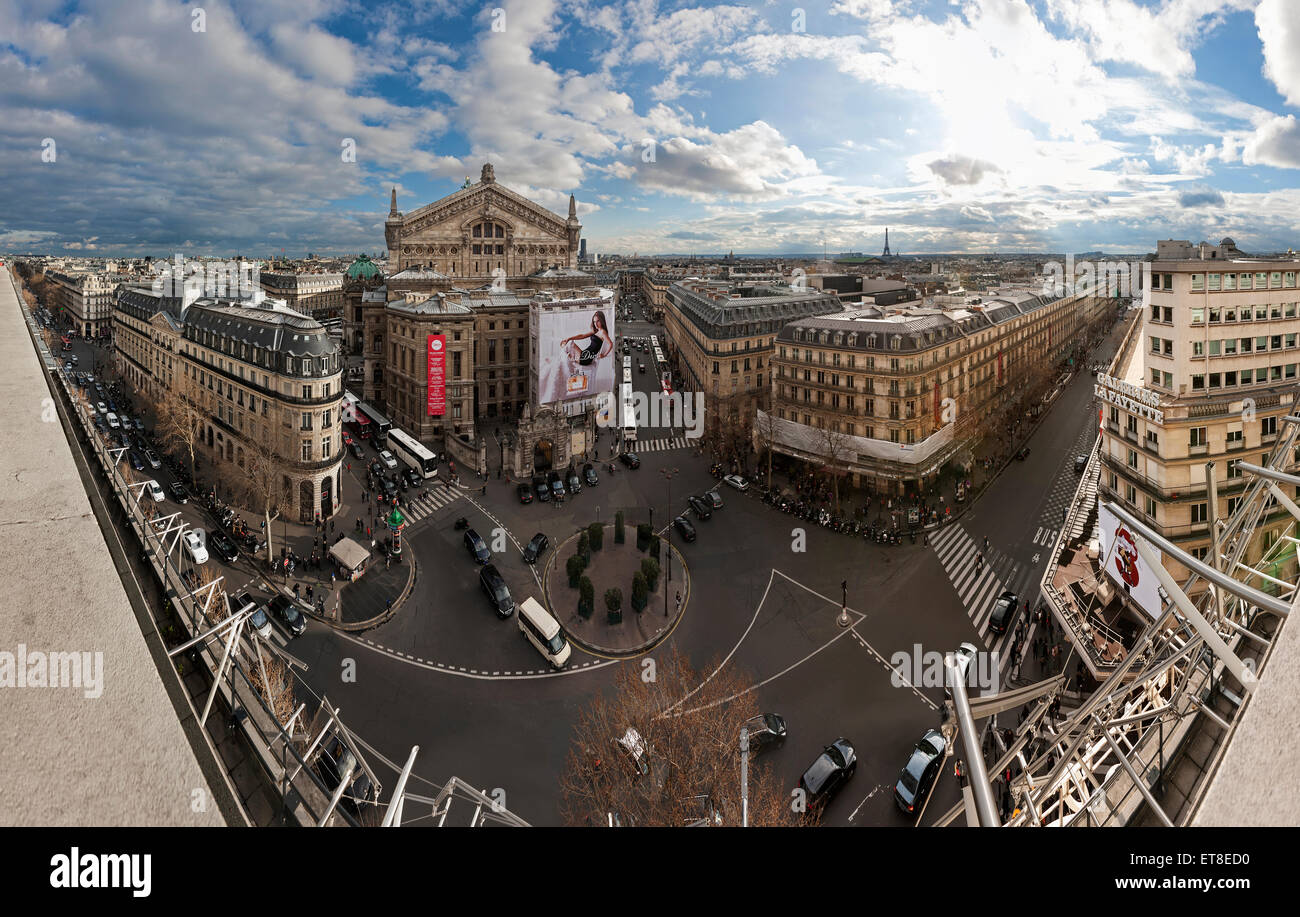 Erhöhte Ansicht der Opera Garnier, Paris, Frankreich Stockfoto