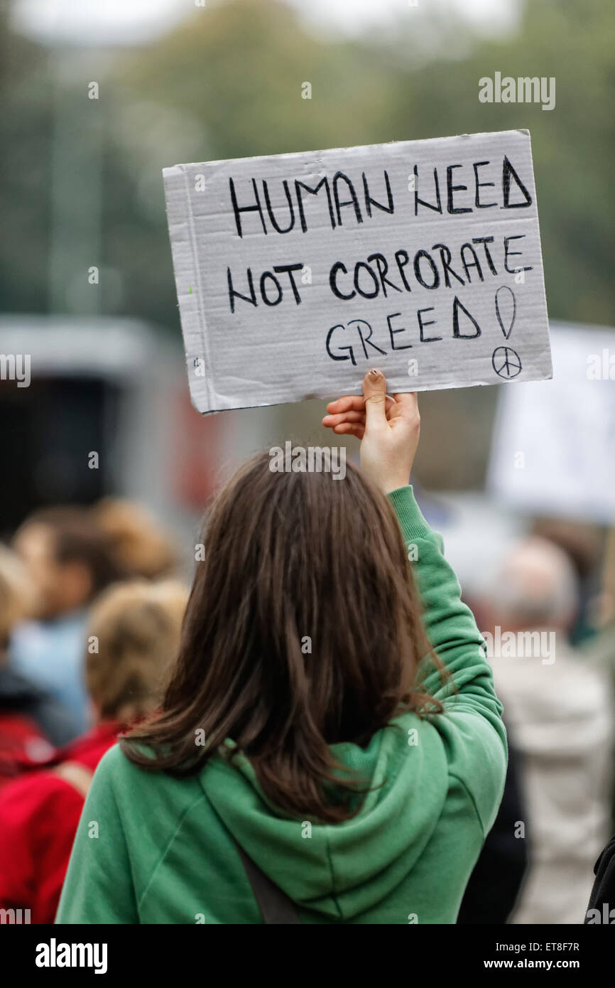 Berlin, Deutschland, TTIP protestieren Stockfoto