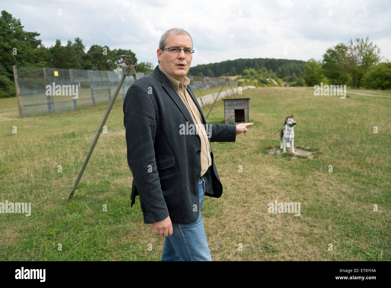 Geisa, Deutschland, Henning Pietzsch auf der Grenze-System der Gedenkstätte Point Alpha Stockfoto