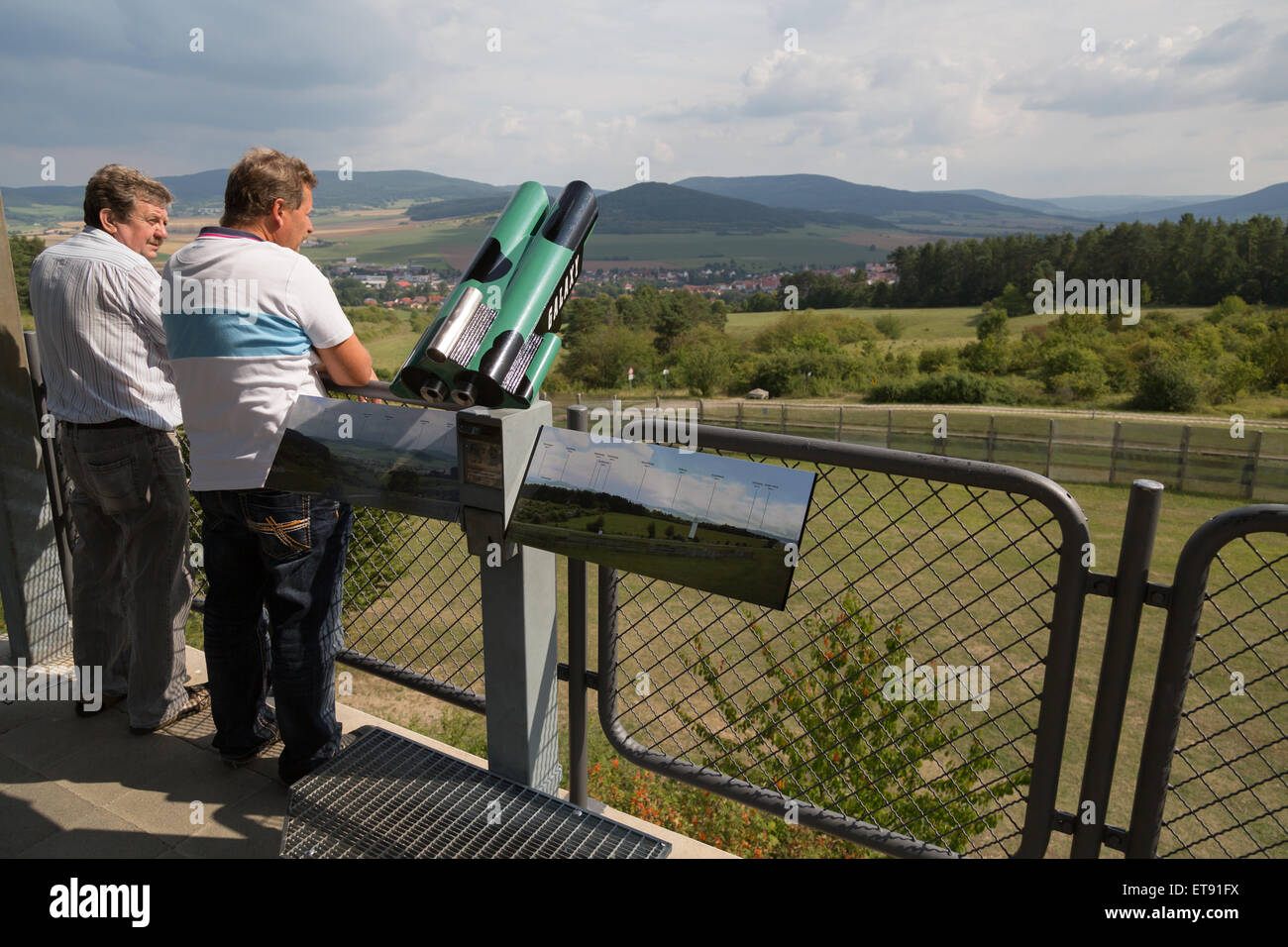 Rasdorf, Deutschland, Blick vom Aussichtsturm in der Gedenkstätte Point Alpha Stockfoto