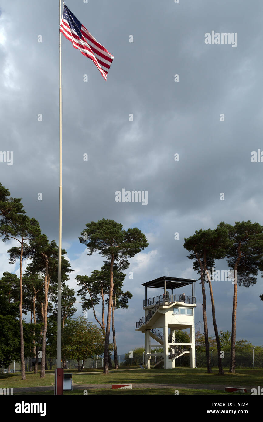 Rasdorf, Deutschland, US-Flagge in der Gedenkstätte Point Alpha Stockfoto