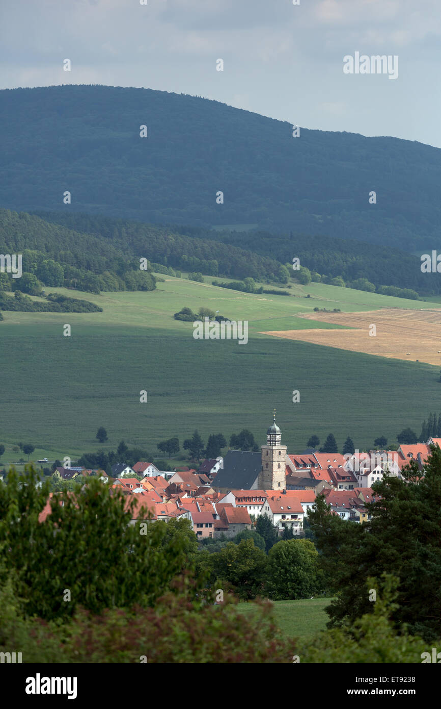 Rasdorf, Deutschland, Blick vom Aussichtsturm in der Gedenkstätte Point Alpha Stockfoto