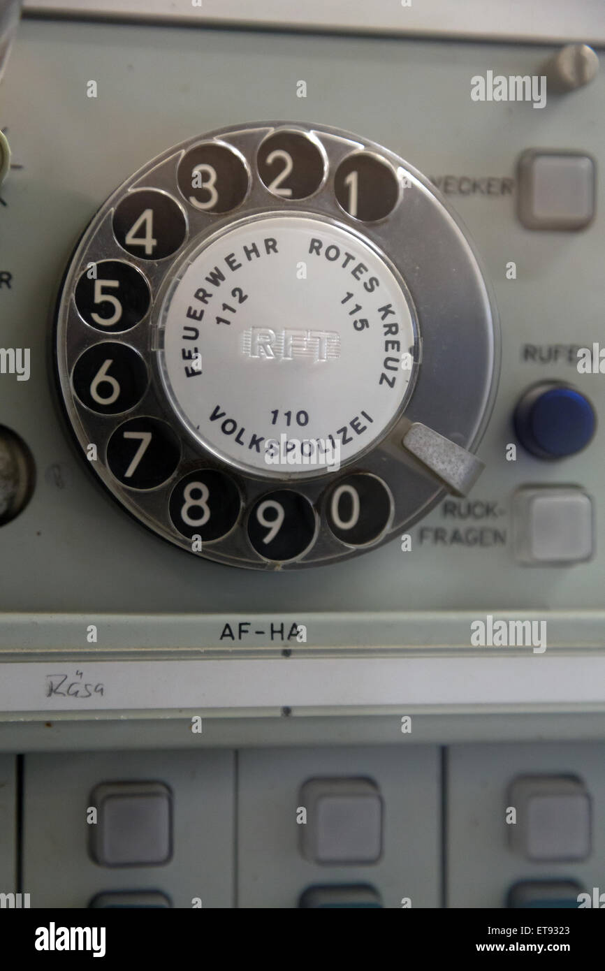 Geisa, Deutschland, altes Telefon an das Museum der Gedenkstätte Point Alpha Stockfoto