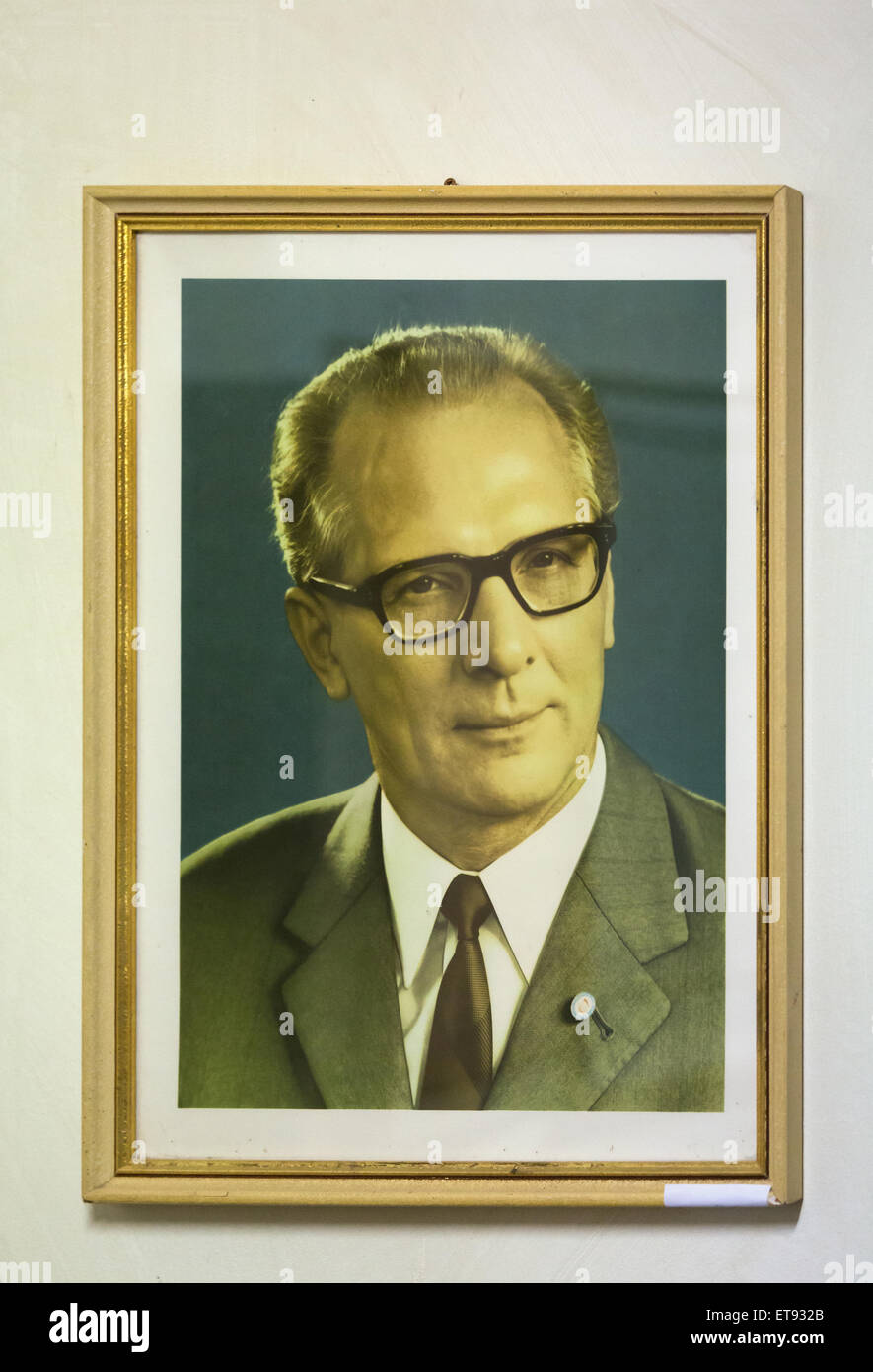Geisa, Deutschland, Bild von Erich Honecker im Museum der Gedenkstätte Point Alpha Stockfoto