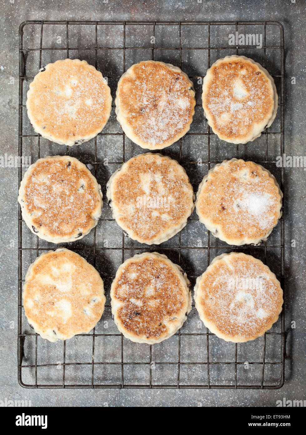 Walisische Kuchen oder Welshcakes (oder Bilder) - eine traditionelle Delikatesse in Wales Stockfoto