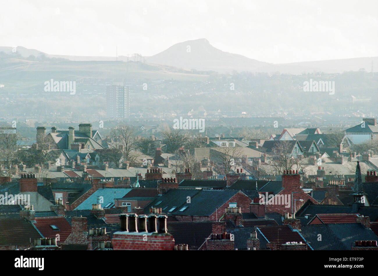 Ansichten von Middlesbrough, 8. Dezember 1994. Über die urbanen Stadt in Richtung Rosberry Richtfest. Stockfoto