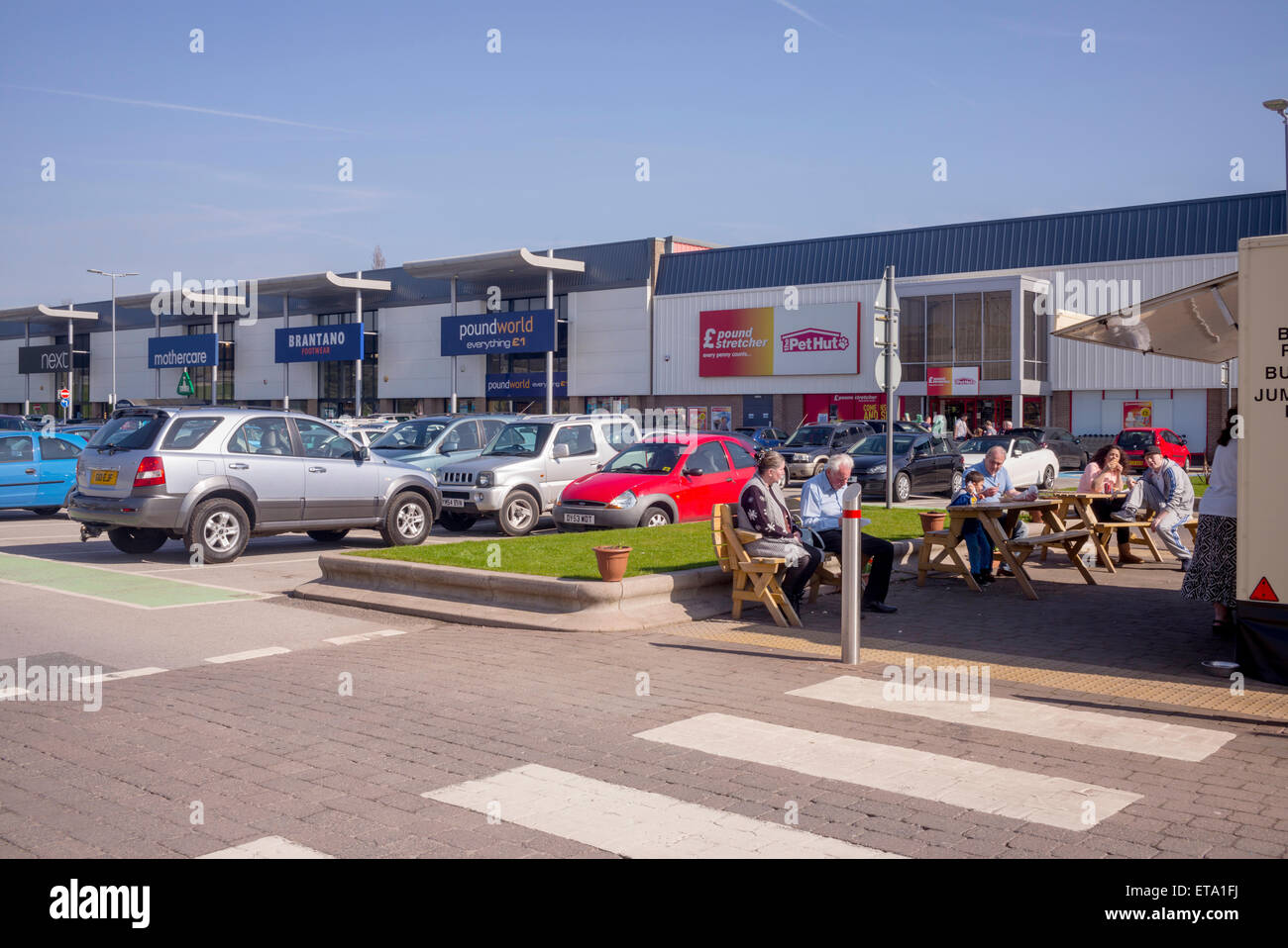 Eine große aus beliebten Einzelhandel Stadtpark in Stafford, Staffordshire, mit einer Vielzahl von Einheiten und reichlich Parkmöglichkeiten Stockfoto