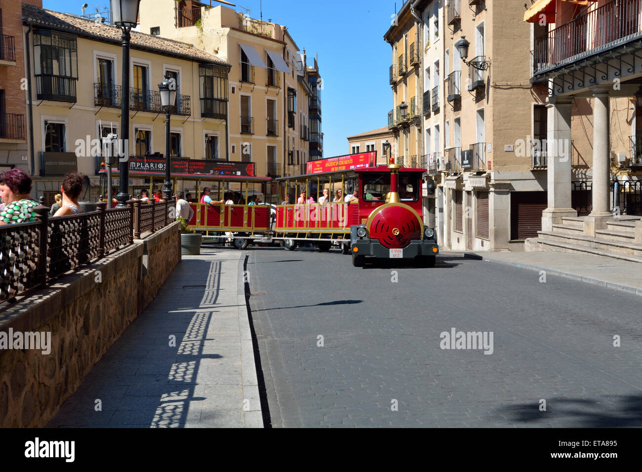 Touristenzug Sightseeing in Plaza de Zocodover, Toledo, Spanien Stockfoto