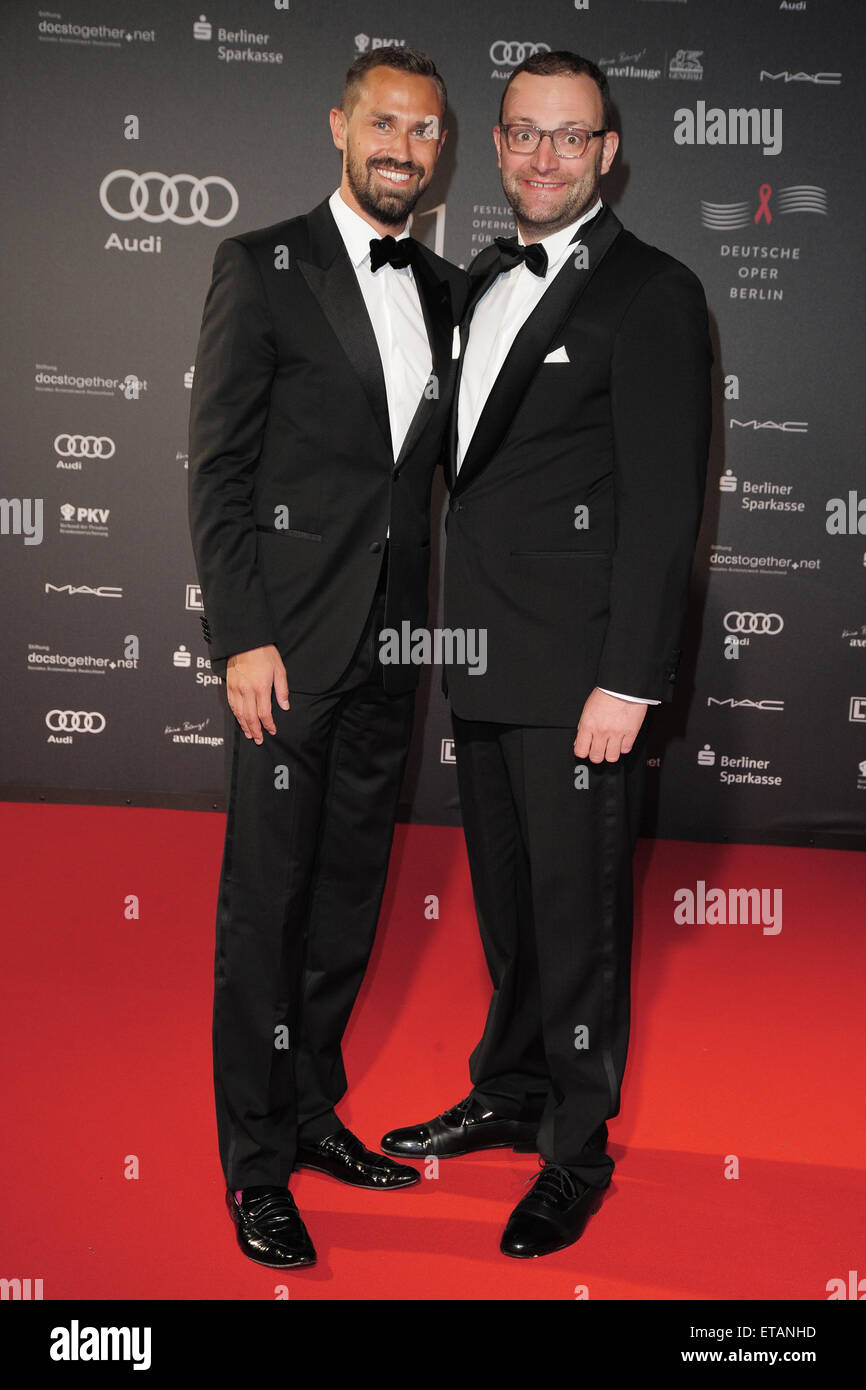 Teilnahme an der 21. Aids-Gala in der Deutschen Oper Berlin mit prominenten: Daniel Funke, Bunte, Jens Spahn, CDU wo: Berlin, Deutschland bei: 10. Januar 2015 Credit: WENN.com Stockfoto