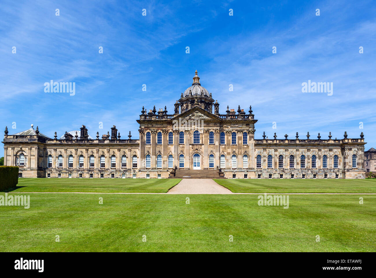 Die südliche Fassade des Castle Howard, in der Nähe von York, North Yorkshire, England, UK Stockfoto