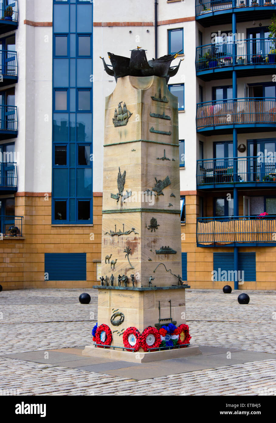 Die Handelsmarine-Denkmal. Ufer, Leith, Edinburgh, Schottland, Vereinigtes Königreich, Europa. Stockfoto