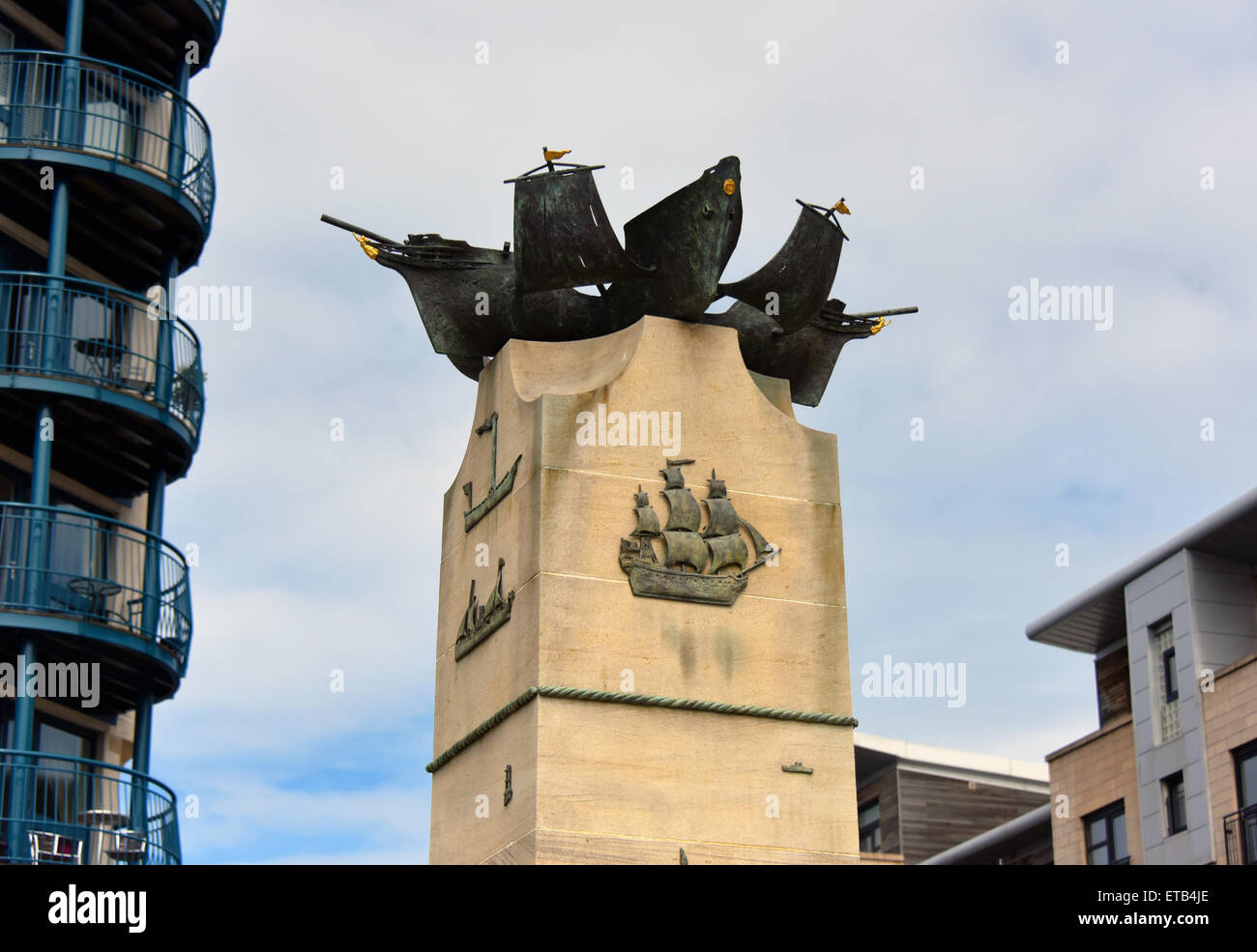 Die Handelsmarine-Denkmal. Ufer, Leith, Edinburgh, Schottland, Vereinigtes Königreich, Europa. Stockfoto