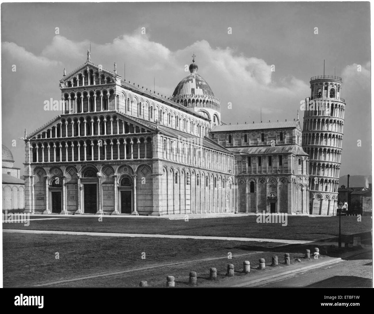 Dom und Turm, Pisa, Italien, Albumen Print, um 1880 Stockfoto