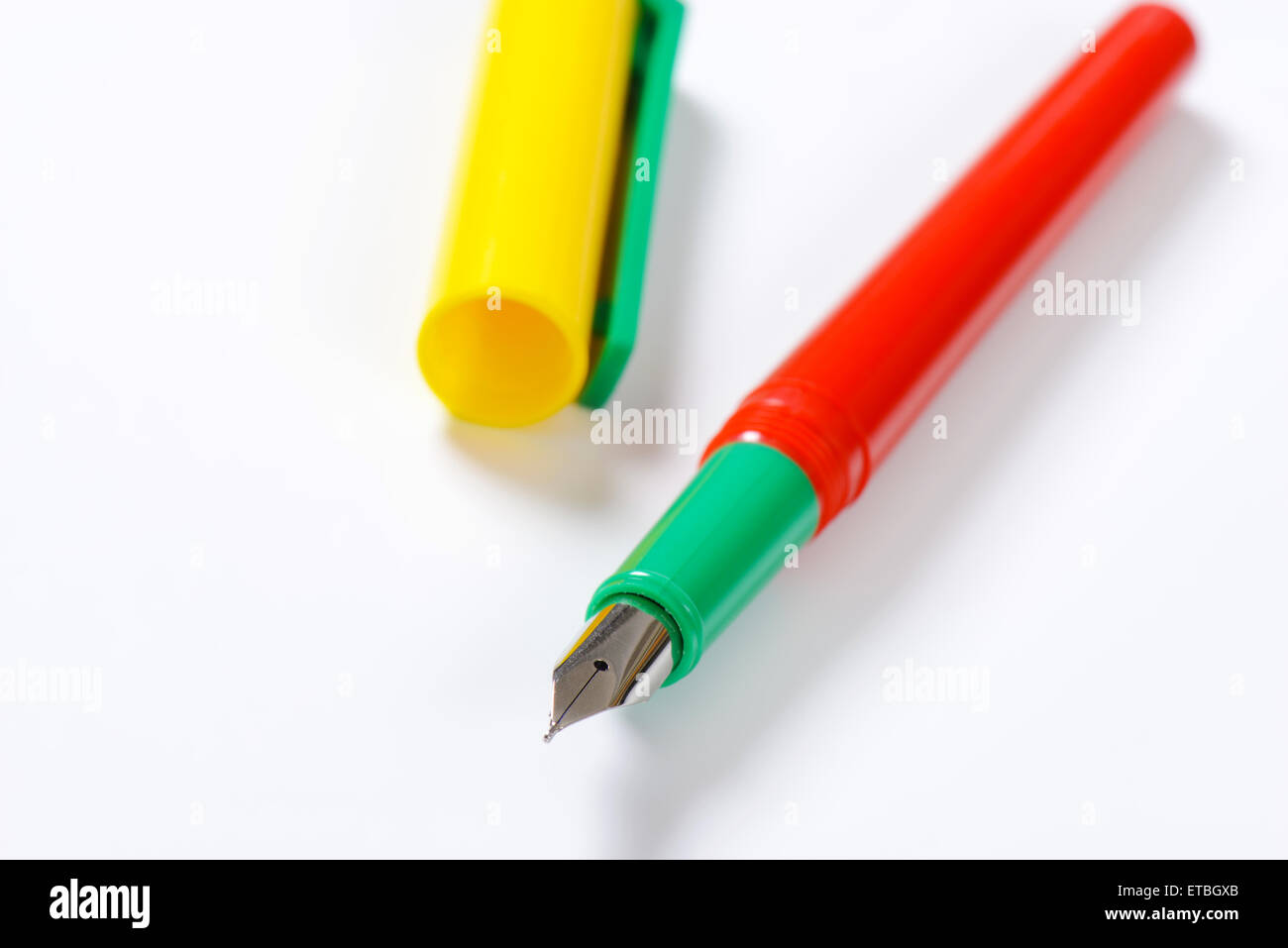 Füller auf weißem Hintergrund Stockfoto