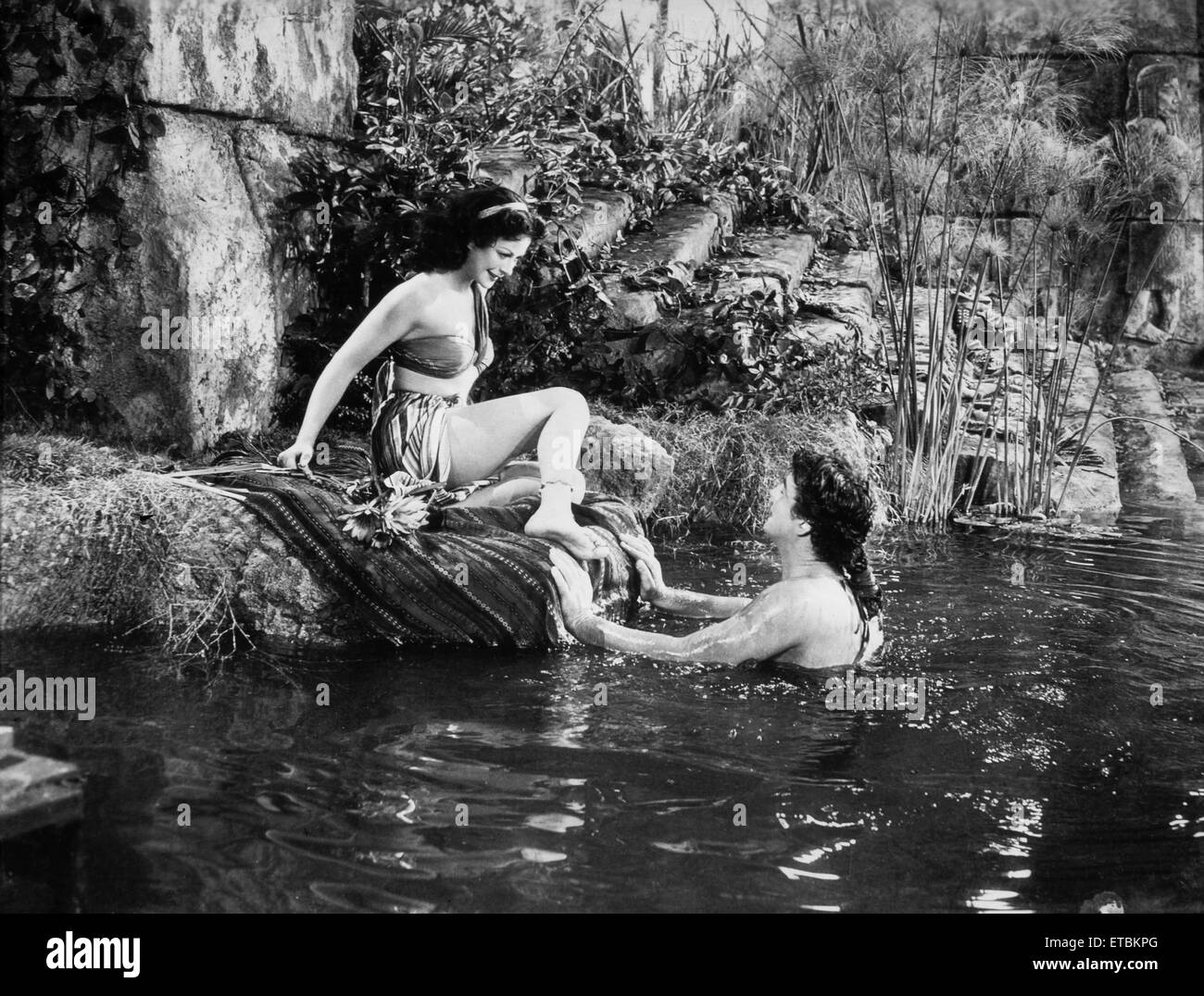 Hedy Lamarr, Victor Mature, am Set des Films "Samson und Delilah", 1949 Stockfoto