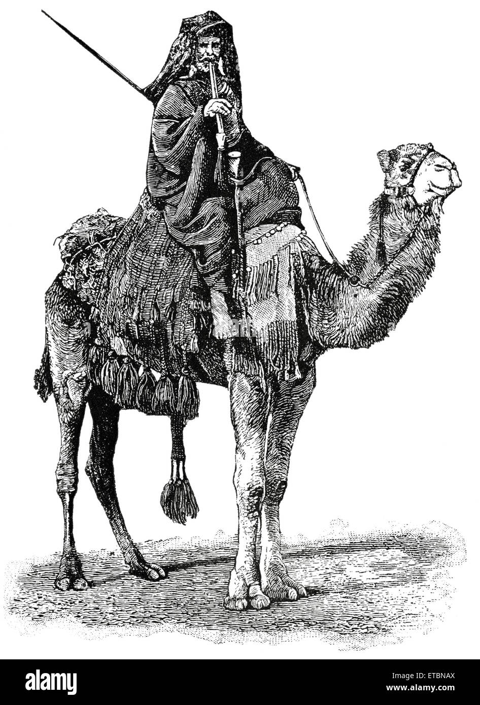 Beduinen der Wüste, Ägypten, "Klassische Portfolio der primitiven Carrier" von Marshall M. Kirman, Welt Eisenbahn Publ. Co., Illustration, 1895 Stockfoto
