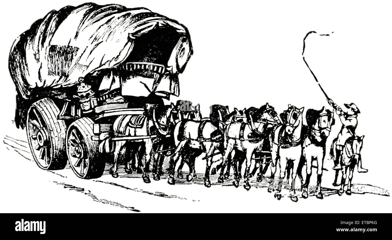 Wagen zum Zeitpunkt des Georg III., England, 1808 zu inszenieren "Klassische Portfolio der primitiven Carrier" von Marshall M. Kirman, Welt Eisenbahn Publ. Co., Illustration, 1895 Stockfoto