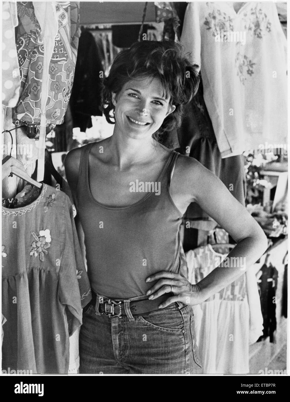Candice Bergen, am Set des Films "Domino-Prinzip", 1977 Stockfoto