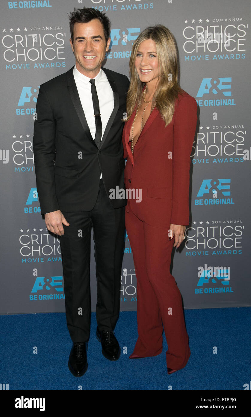 20. annual Critics' Choice Movie Awards im Hollywood Palladium - Ankünfte Featuring: Justin Theroux, Jennifer Aniston Where: Los Angeles, California, Vereinigte Staaten von Amerika bei: Kredit-15. Januar 2015: Brian To/WENN.com Stockfoto