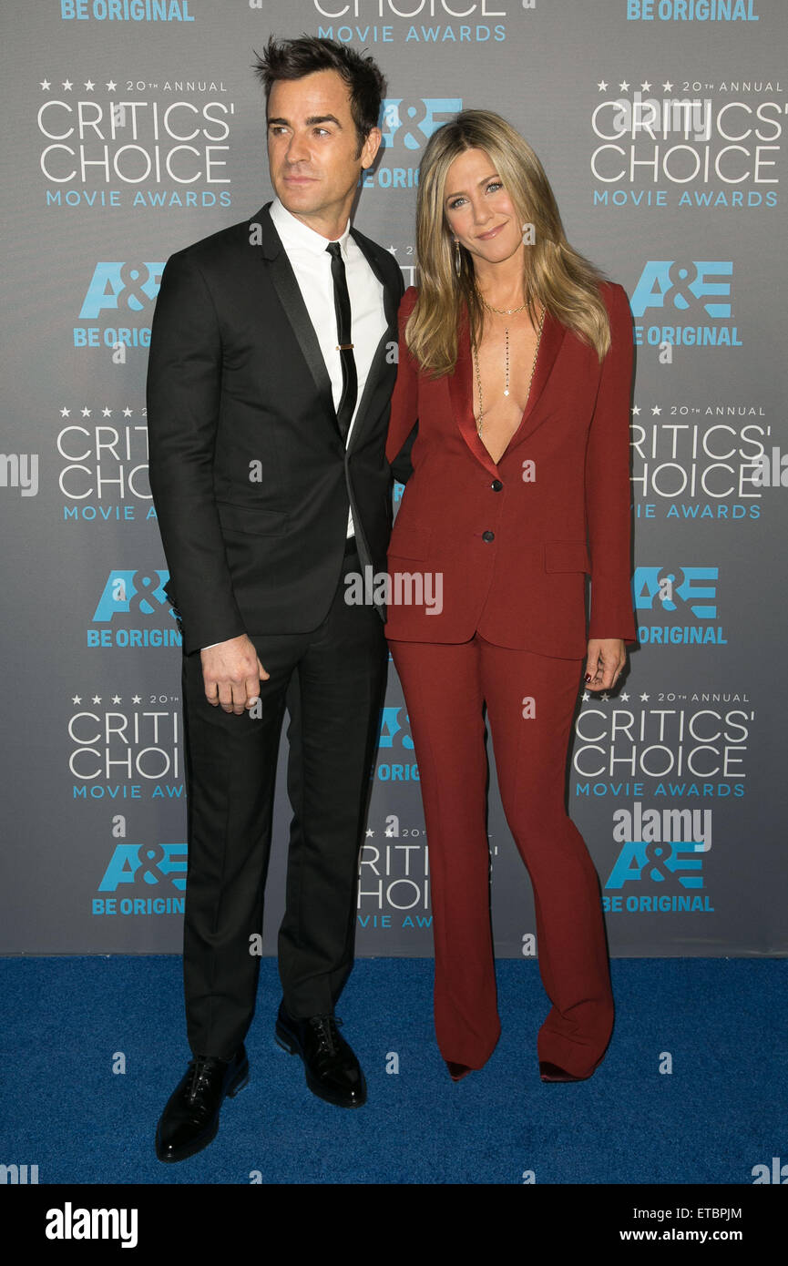 20. annual Critics' Choice Movie Awards im Hollywood Palladium - Ankünfte Featuring: Justin Theroux, Jennifer Aniston Where: Los Angeles, California, Vereinigte Staaten von Amerika bei: Kredit-15. Januar 2015: Brian To/WENN.com Stockfoto