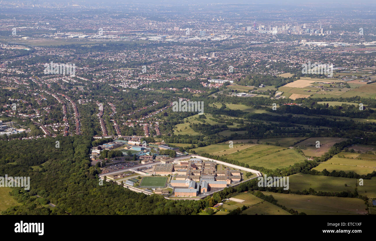 Luftaufnahme des HM Gefängnis hohe unten & Down Ansicht Gefängnis, Surrey, UK Stockfoto