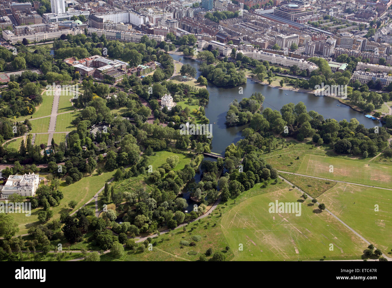 Luftaufnahme des Regents Park in London, Großbritannien Stockfoto