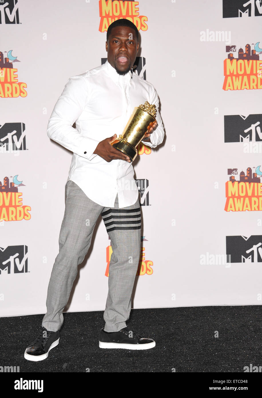 LOS ANGELES, CA - 12. April 2015: Kevin Hart bei den 2015 MTV Movie Awards im Nokia Theatre LA Leben. Stockfoto