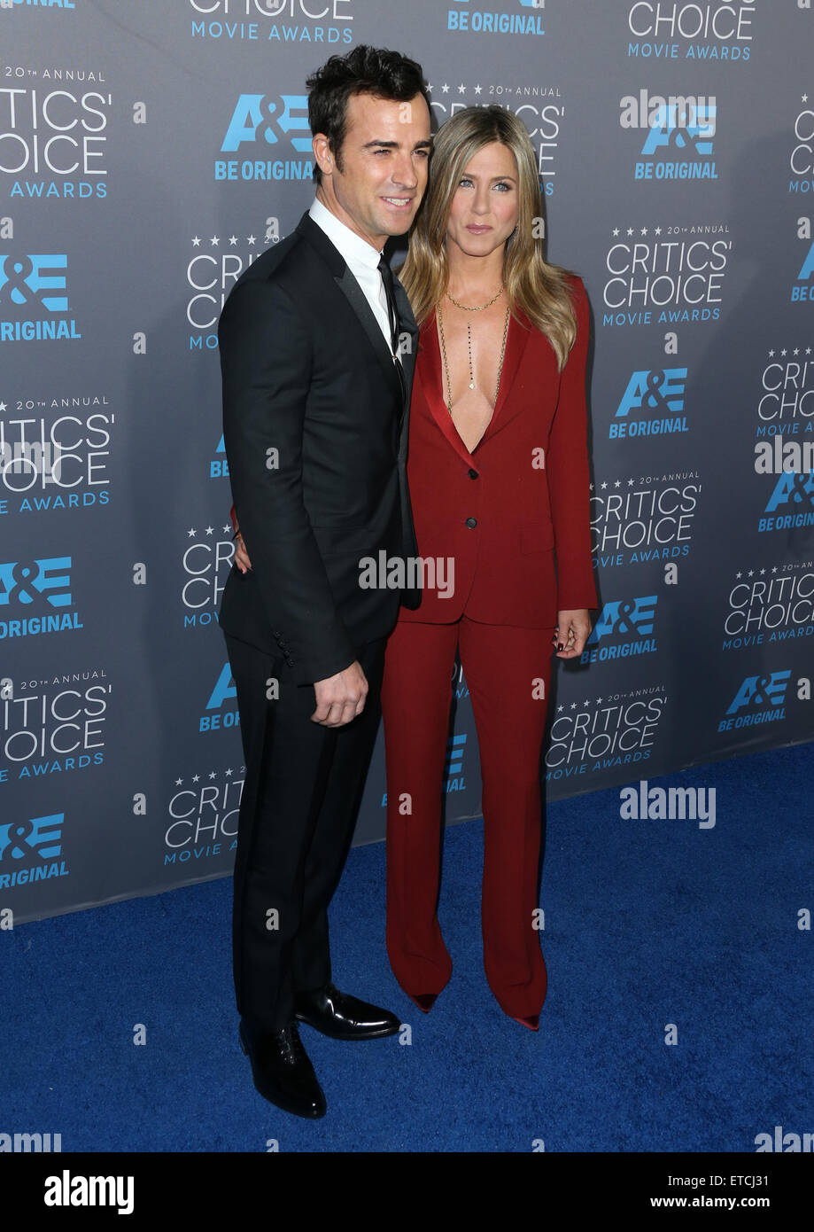 20. annual Critics' Choice Movie Awards statt im Hollywood Palladium - Ankünfte Featuring: Justin Theroux, Jennifer Aniston Where: Los Angeles, California, Vereinigte Staaten von Amerika bei: Kredit-16. Januar 2015: FayesVision/WENN.com Stockfoto