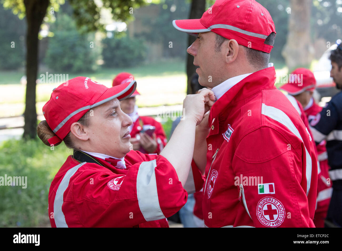 Militärparade für italienische Republik feiern Stockfoto