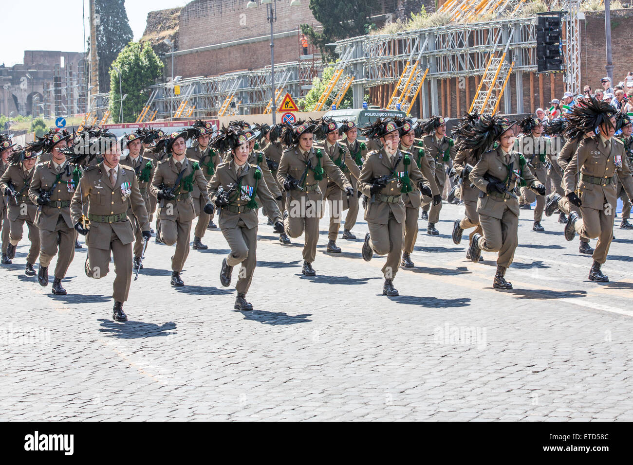 Militärparade für italienische Republik feiern Stockfoto