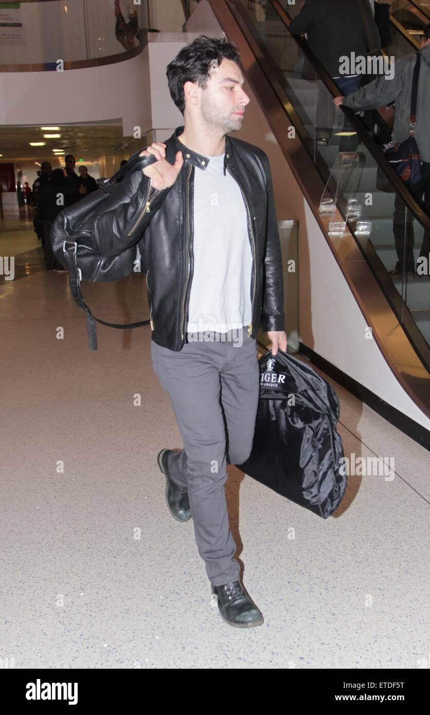 "Der Hobbit" Schauspieler Aidan Turner vom Los Angeles International Airport (LAX) Featuring fährt: Aidan Turner wo: Los Angeles, California, Vereinigte Staaten von Amerika bei: 23. Januar 2015 Credit: WENN.com Stockfoto