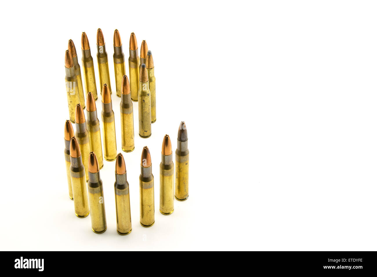Komposition mit hohl-Punkt Munition für Gewehr Stockfoto