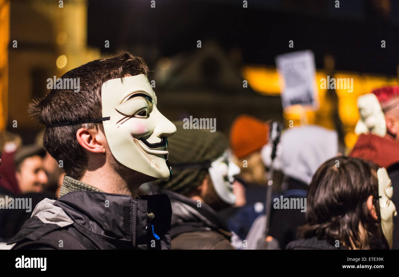 Anonyme Demonstranten Stockfoto