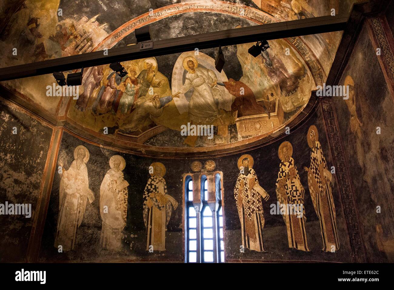 Die Kirche des Heiligen Erlösers in Chora gilt als eines der schönsten erhaltenen Beispiele einer byzantinischen Kirche sein. Stockfoto