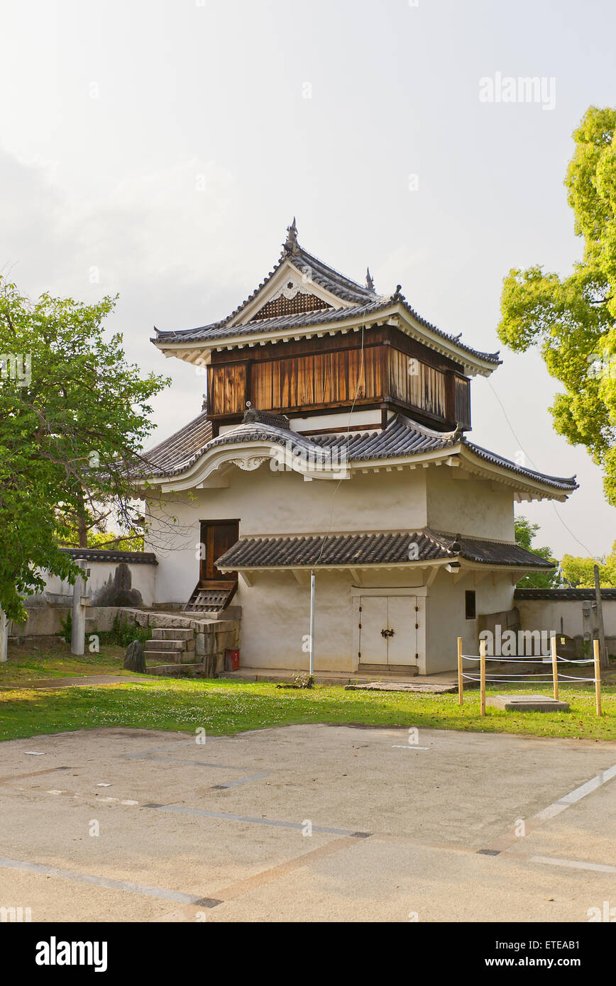 Original Tsukimi Yagura-Turm (ca. 1597) von Okayama Castle in Okayama, Japan. Wichtige kulturelle Eigenschaft Stockfoto