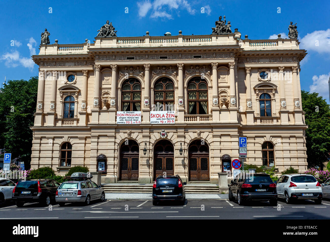 Liberec, Nord böhmischen Stadt, Neo-Renaissance-Theater von F X Salda, Tschechische Republik Stockfoto