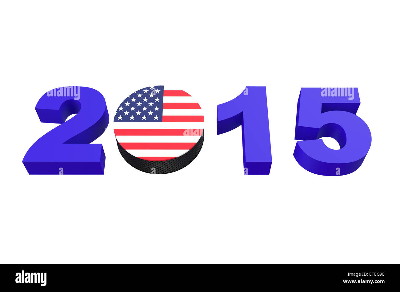 Eishockey-2015-NHL-Playoffs Konzept isoliert auf weißem Hintergrund Stockfoto