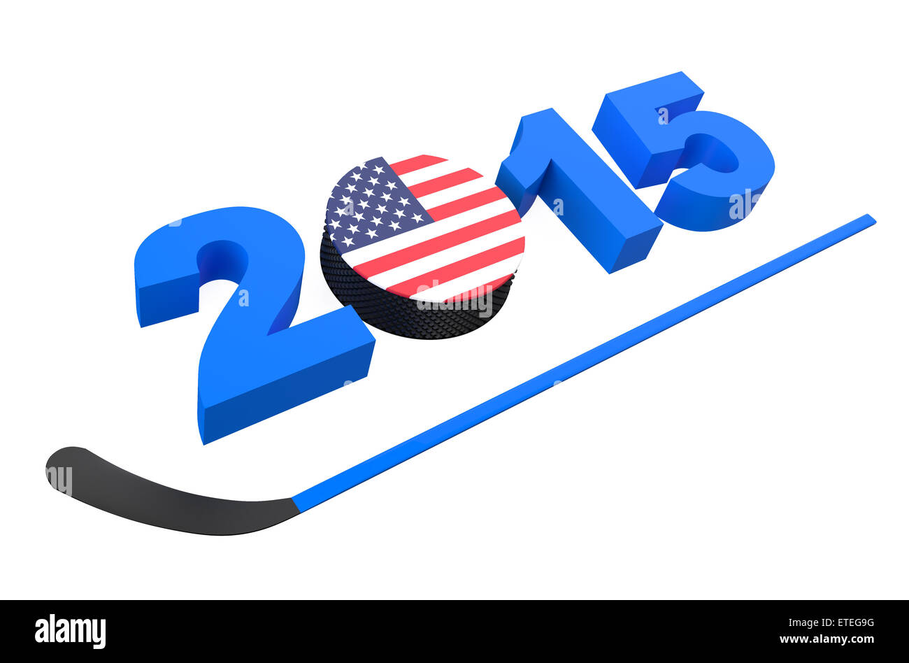 Eishockey-2015-USA-NHL-Playoffs Konzept isoliert auf weißem Hintergrund Stockfoto