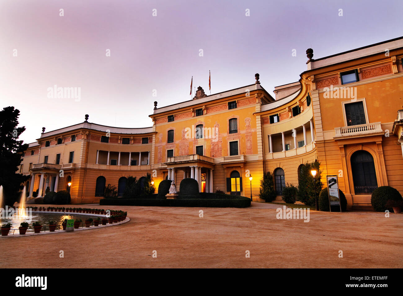 Pedralbes Palast, "Palau Reial, von Eusebi Bona und Francesc Nebot. Barcelona. Stockfoto