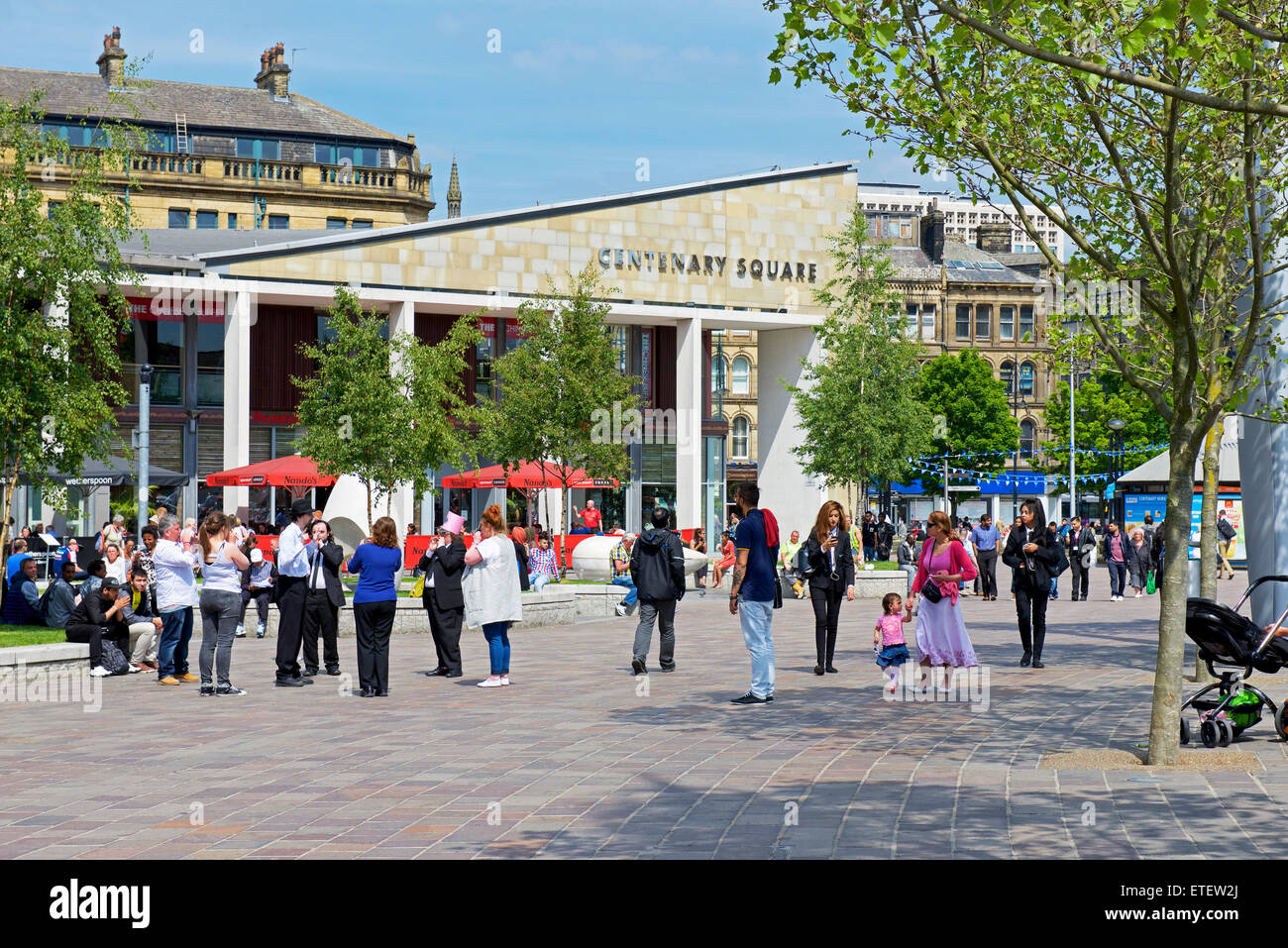 Stadtpark und Centenary Square, Bradford, West Yorkshire, England UK Stockfoto