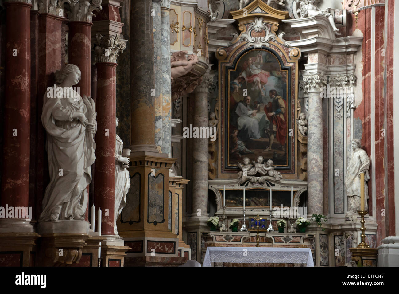 Kloster Kirche, Wiener Barock Stil des 18. Jahrhunderts, Neustift (Neustift), Italien Stockfoto