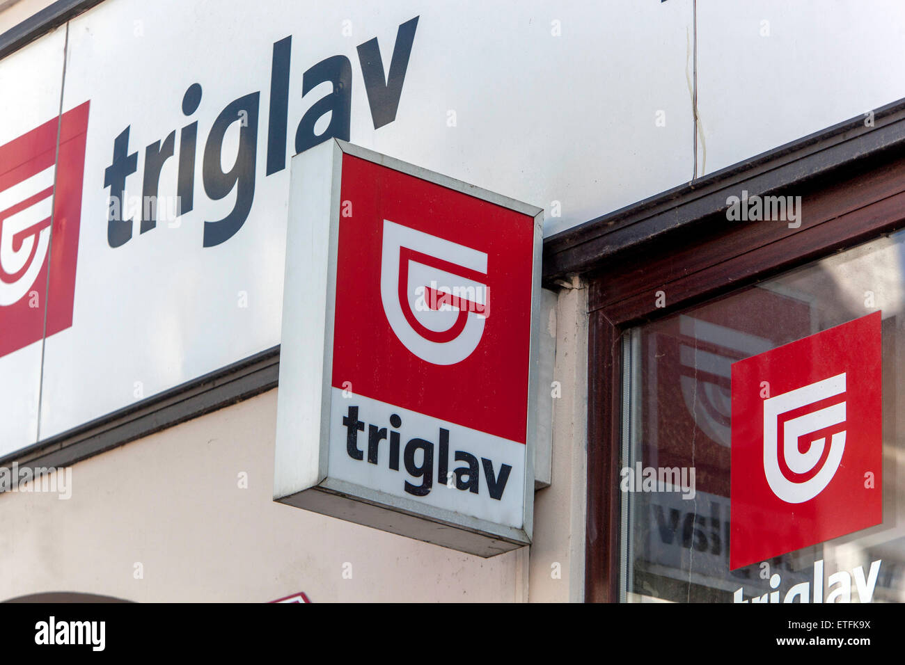 Triglav, der Tschechischen Versicherungsgesellschaft, Zeichen Stockfoto