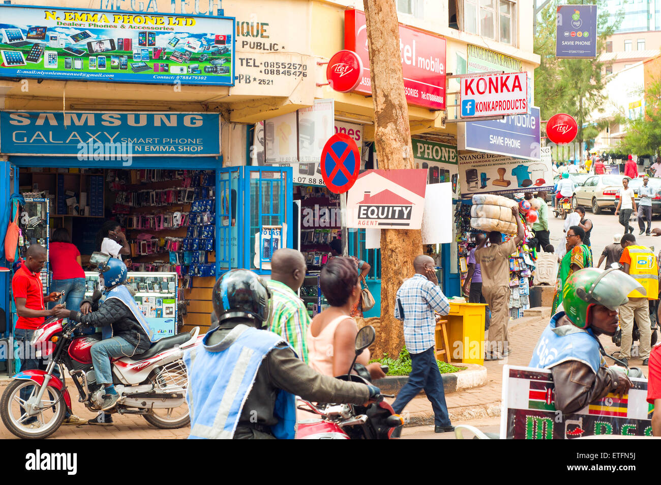 Straßenszene, KN 2 Street, "Zentrale Ville", CBD, Kigali, Ruanda Stockfoto