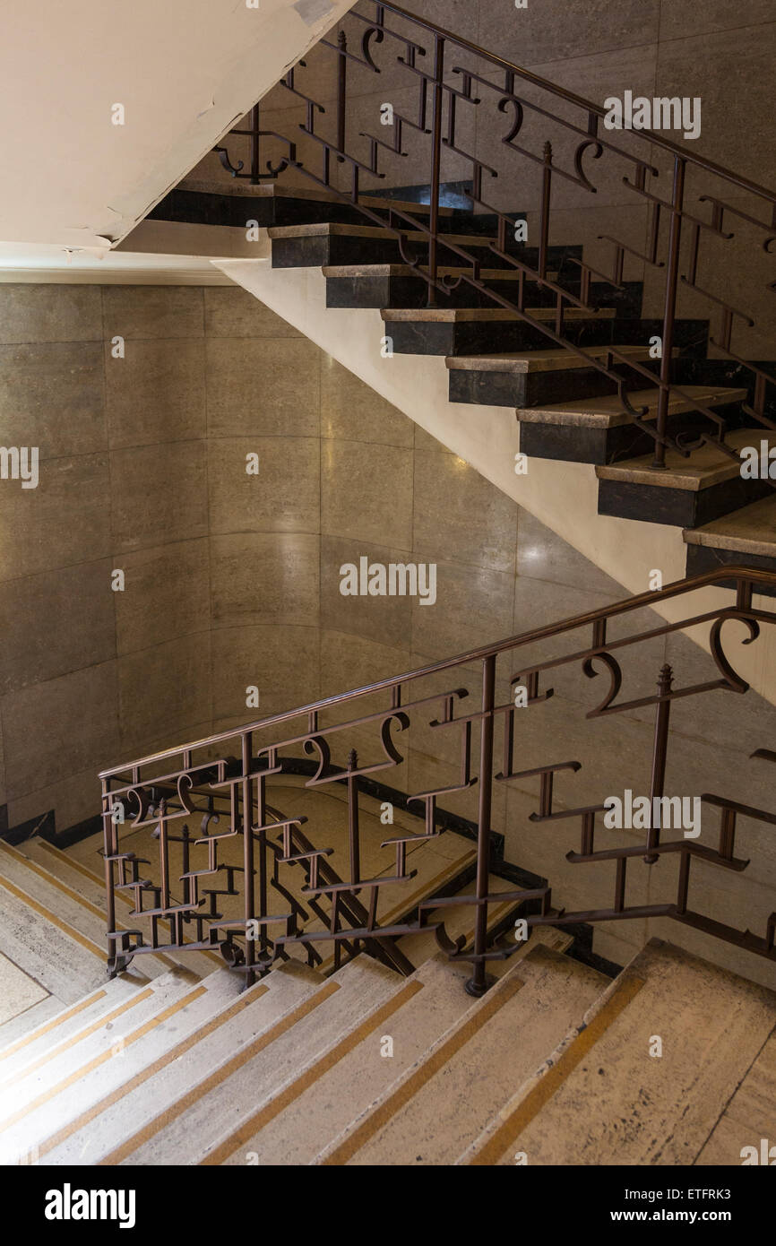 Art-Deco-Treppe, Hornsey Town Hall, London Stockfoto