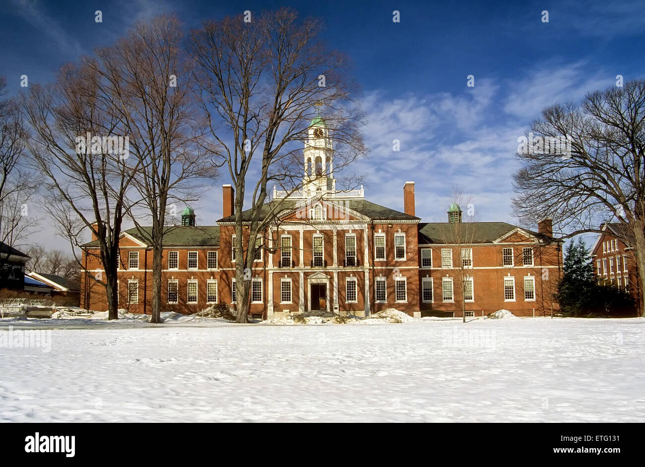 Fassade der Phillips Exeter Academy in Exeter, New Hampshire, Vereinigte Staaten Stockfoto