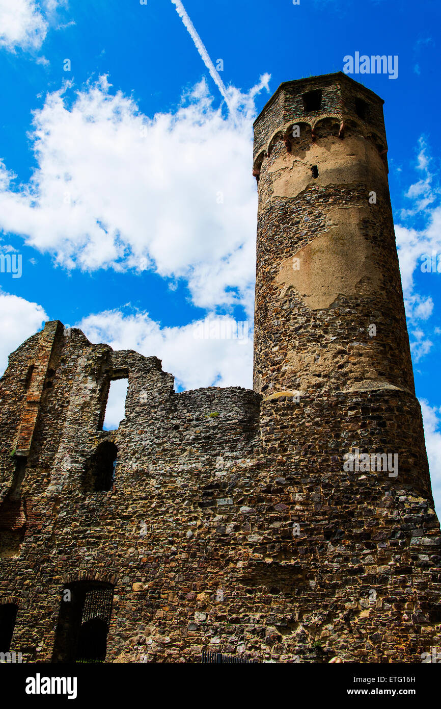 Ruine der Burg Ehrenfels Rüdesheim Hessen Deutschland Europa Stockfoto