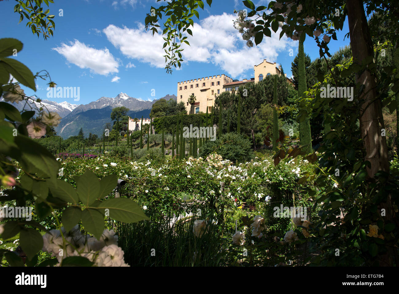 Die Gärten von Trauttmansdorff Schloss Meran, Südtirol, Italien Stockfoto